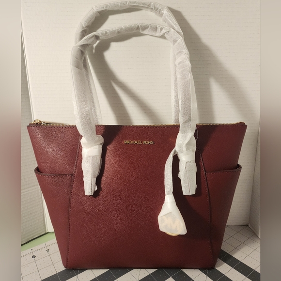 Michael Kors Dark Cherry Tote Bag - Picture 1 of 11